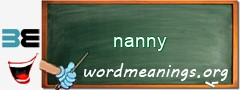 WordMeaning blackboard for nanny